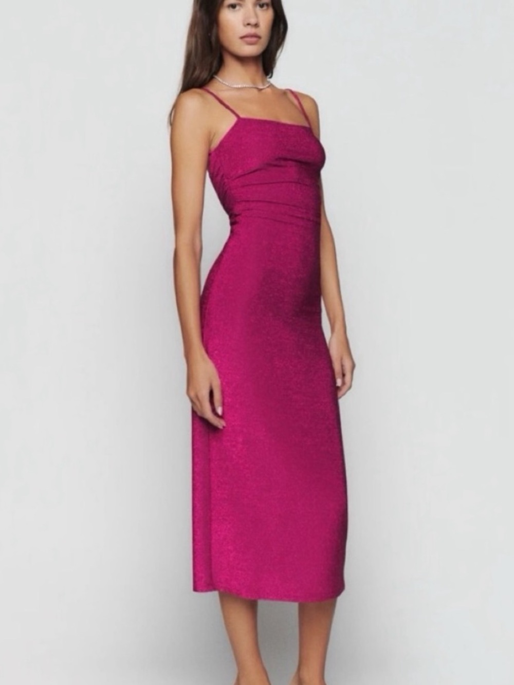 Reformation Breslin Dress In Pink Sparkle